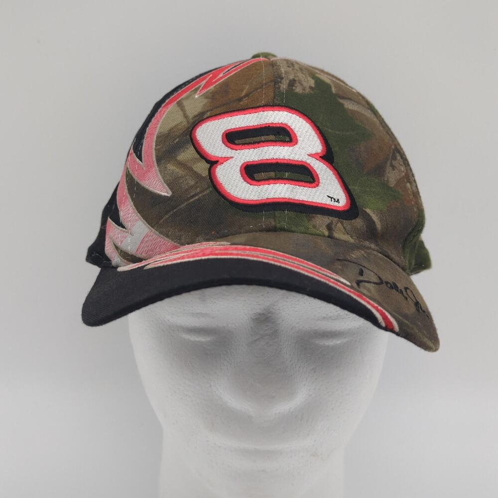 Dale Earnhardt Jr Hat Cap Strap Back Mens Camo Black NASCAR Racing Embroidered 8
